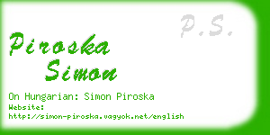piroska simon business card